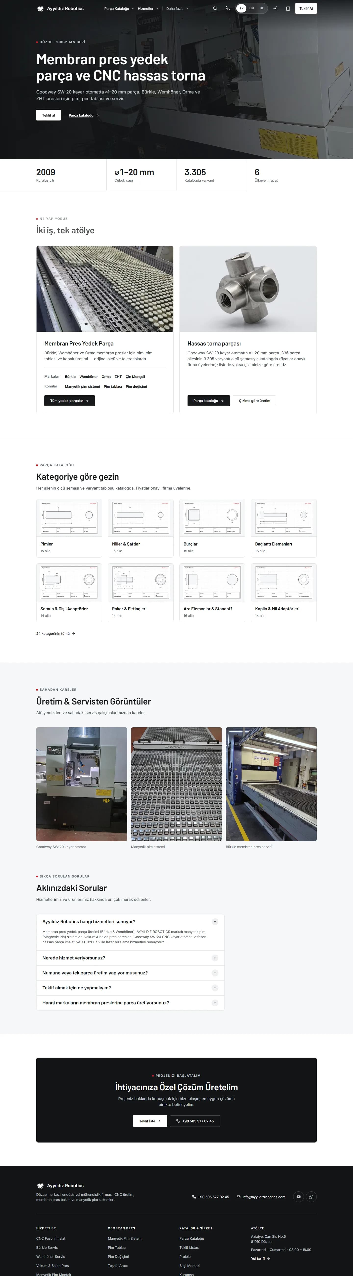 Ayyıldız Robotics web sitesinin ekran görüntüsü