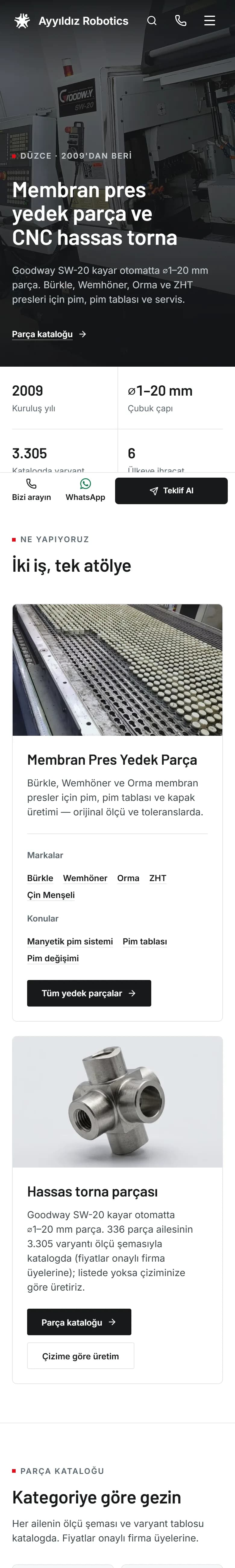 Ayyıldız Robotics'in telefondaki görünümü
